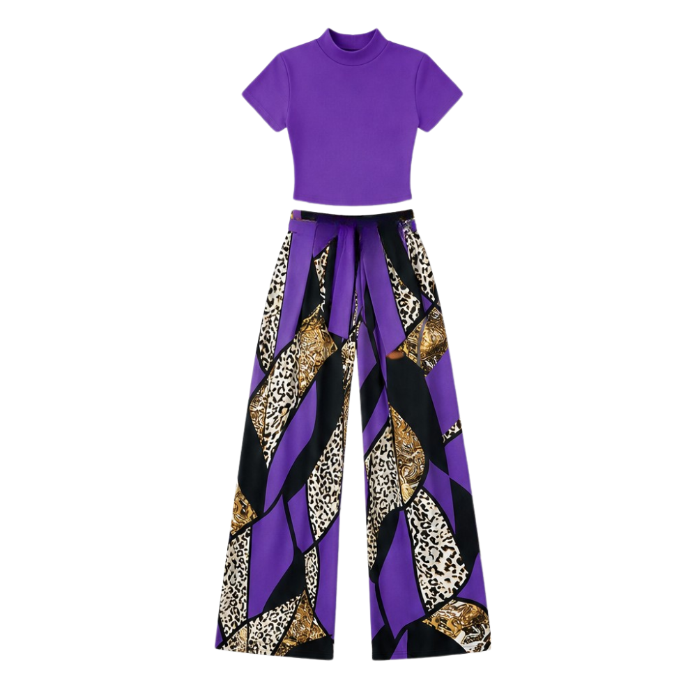 Mireya™ – Bold Print Wide-Leg Two Piece Set