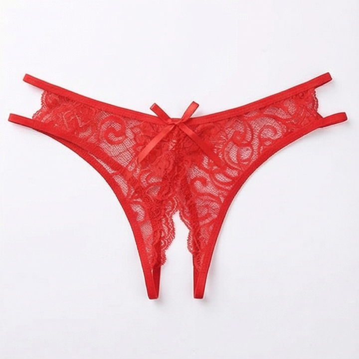 Velara™ – Floral Lace Open Crotch Thong
