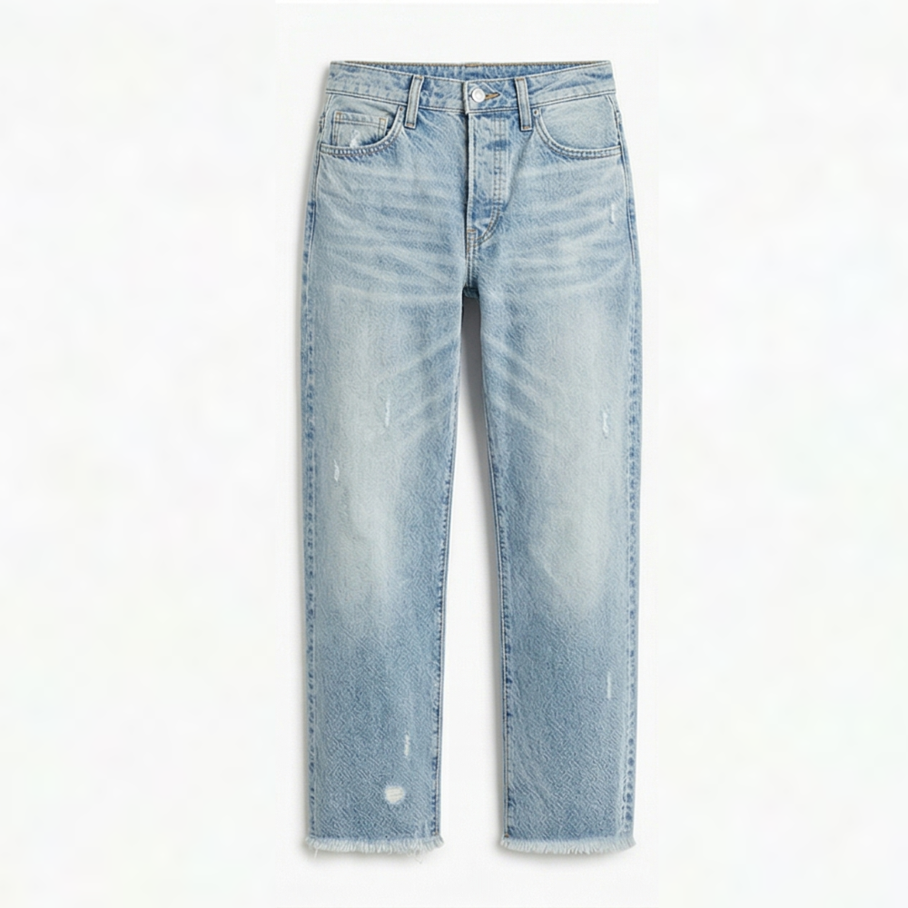 Vivara™ – Retro Fringed Cropped Straight Leg Jeans