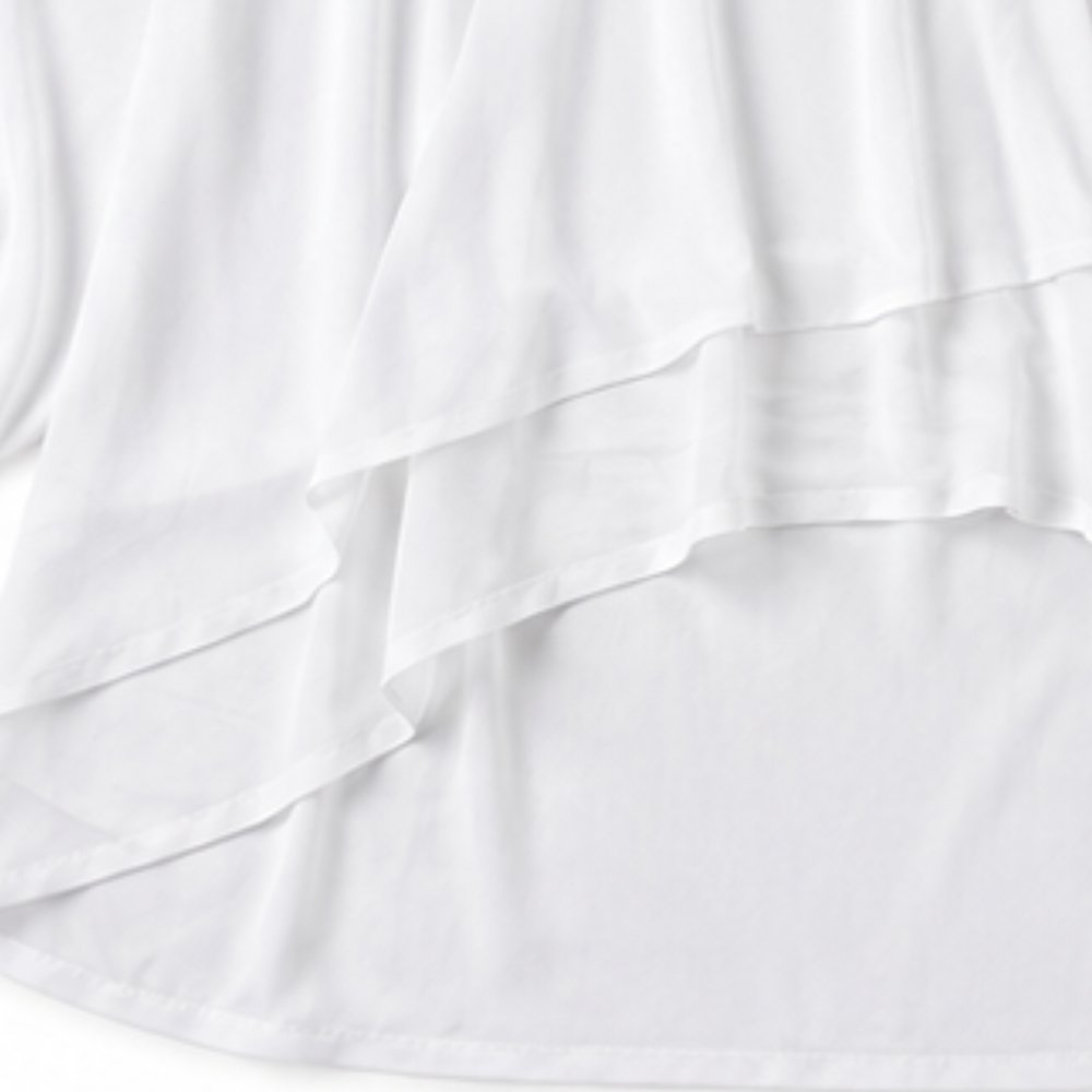 Draperie – Asymmetric Chiffon-Overlay Wide-Leg Trouser Set
