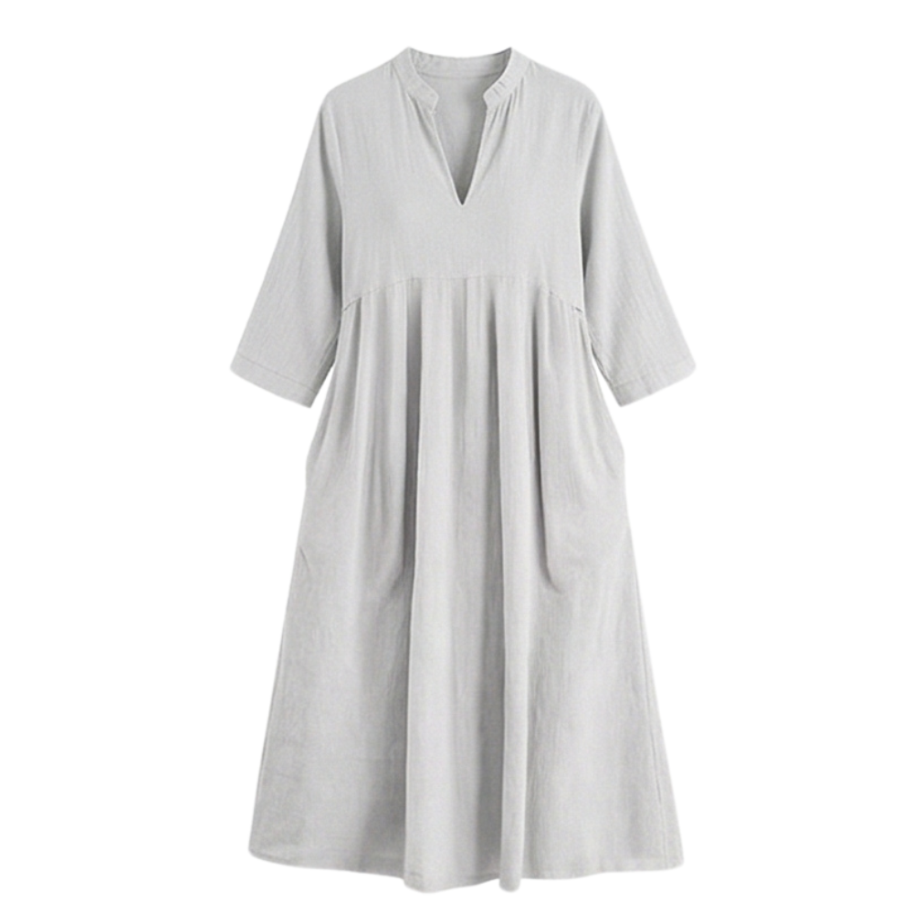 Elara – Women's Soft Cotton Midi Dress with Pockets – Lark & Clover