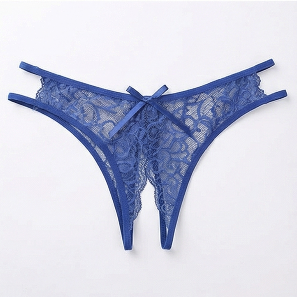Velara™ – Floral Lace Open Crotch Thong