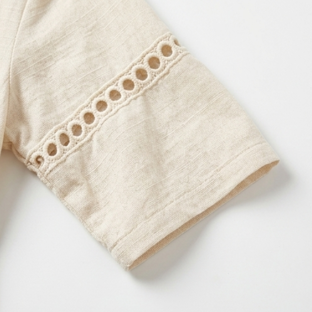 Solmera™ – Crochet Trim Cotton Midi Dress