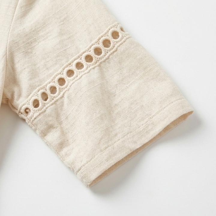 Solmera™ – Crochet Trim Cotton Midi Dress