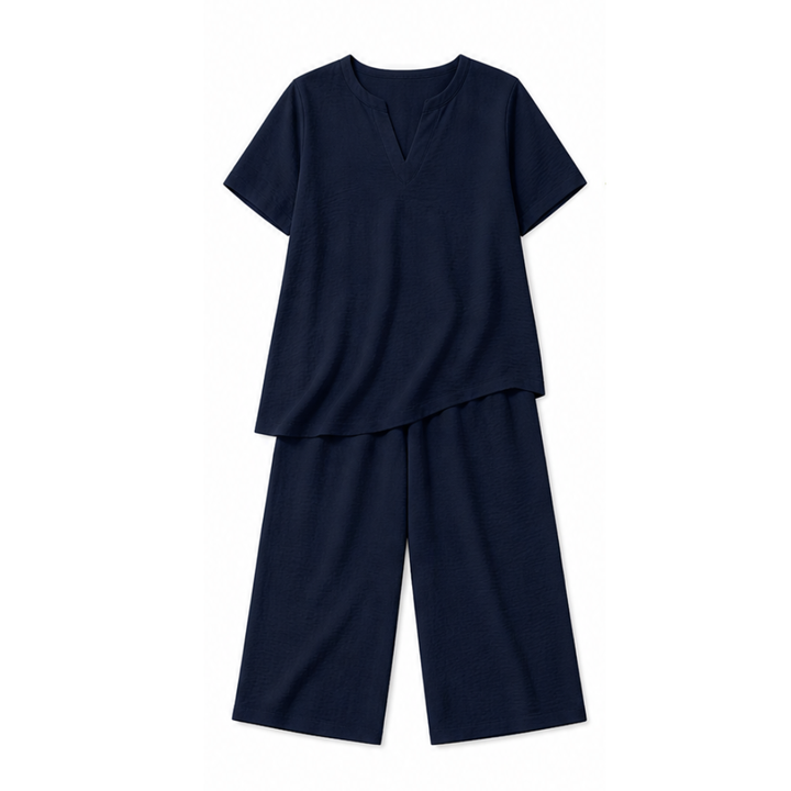 Rivelle™ - Relaxed Two-Piece Set with Wide-Leg Pants
