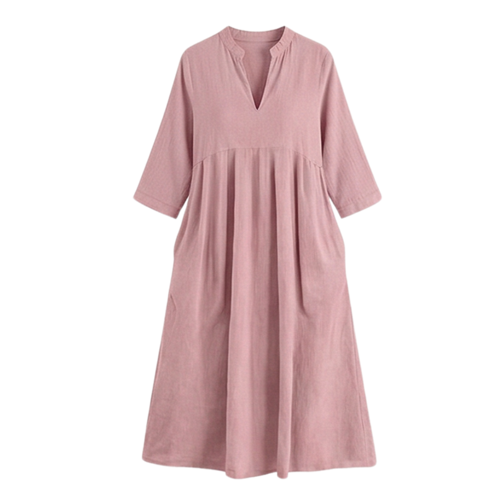 Elara – Women's Soft Cotton Midi Dress with Pockets – Lark & Clover