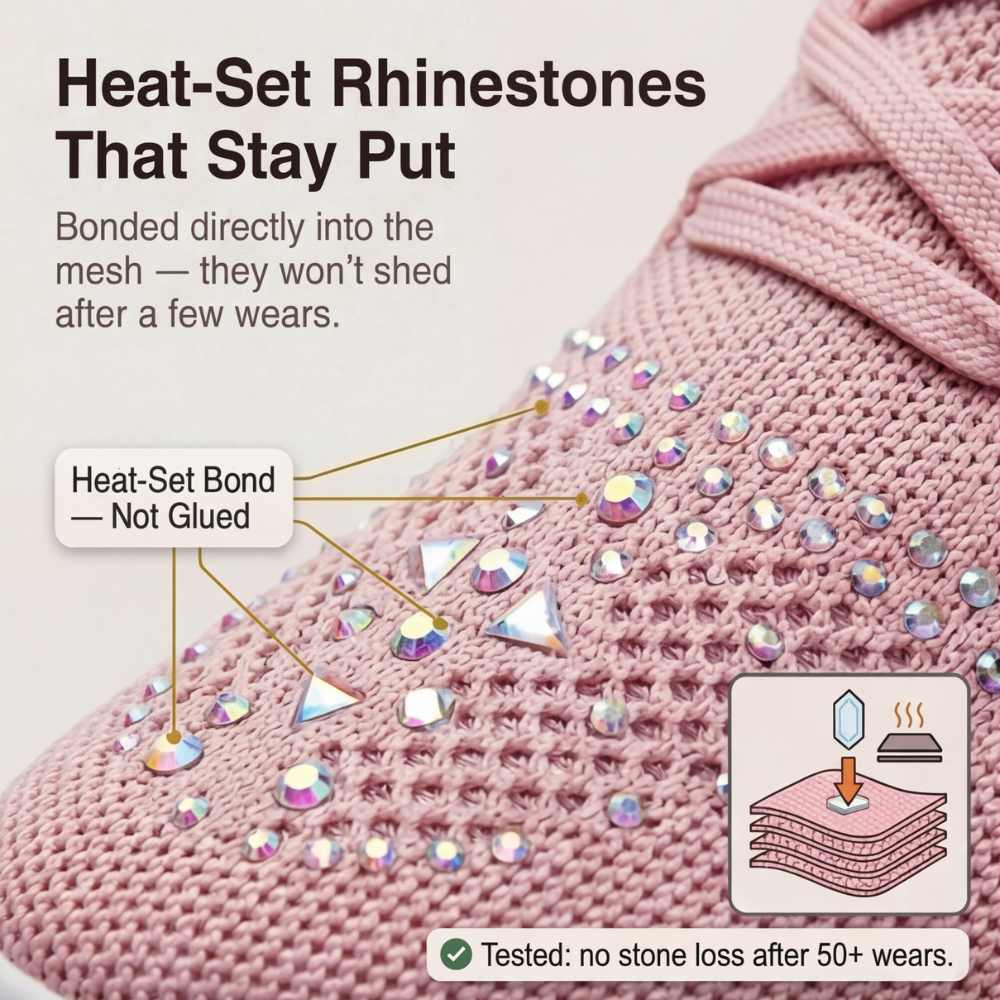 Stellara™ – Rhinestone Wedge Sneakers for Women
