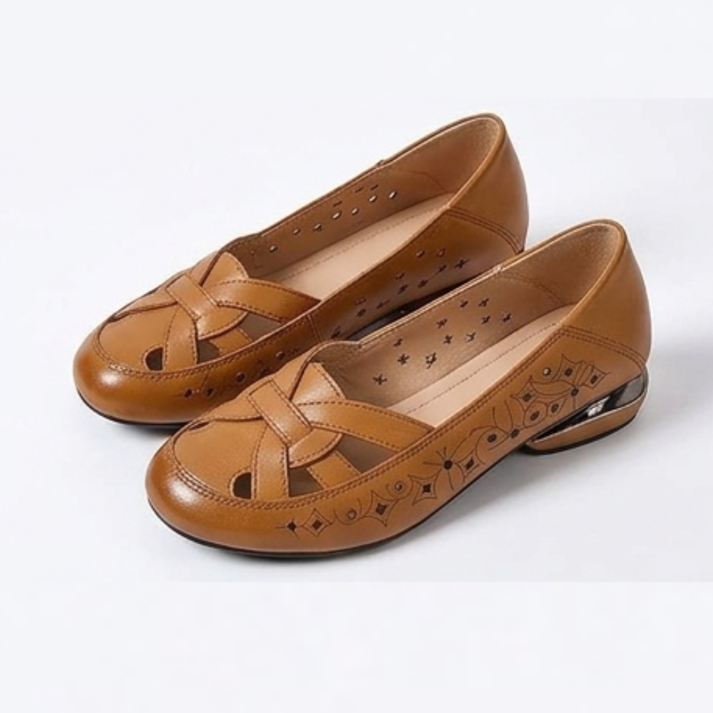 Lorella™ – Woven Cutout PU Slip-On Flat