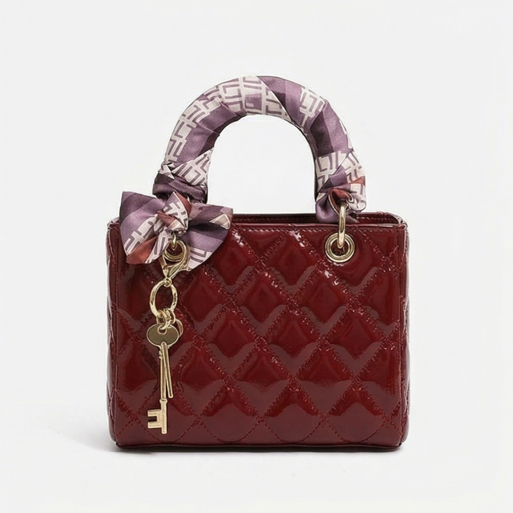 Belaire™ – Quilted Handbag with Silk Scarf Handles