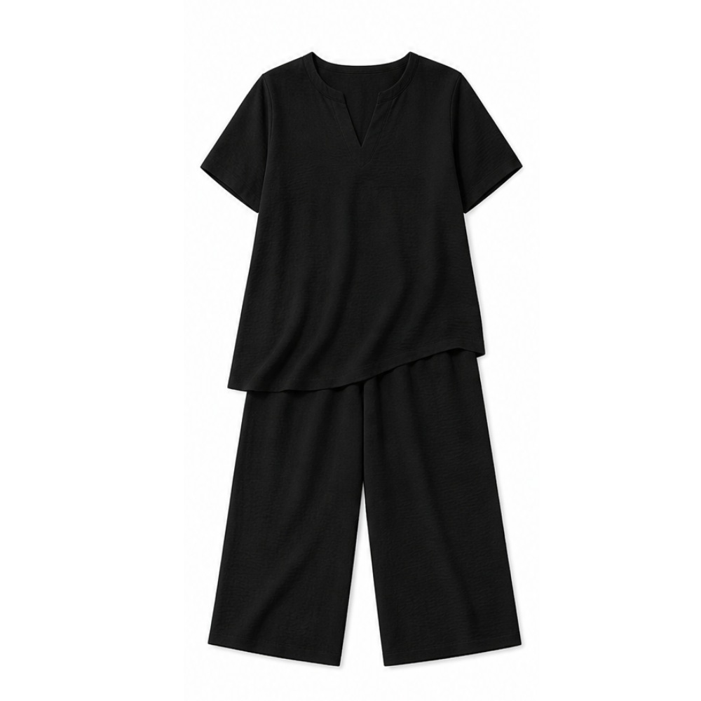 Rivelle™ - Relaxed Two-Piece Set with Wide-Leg Pants