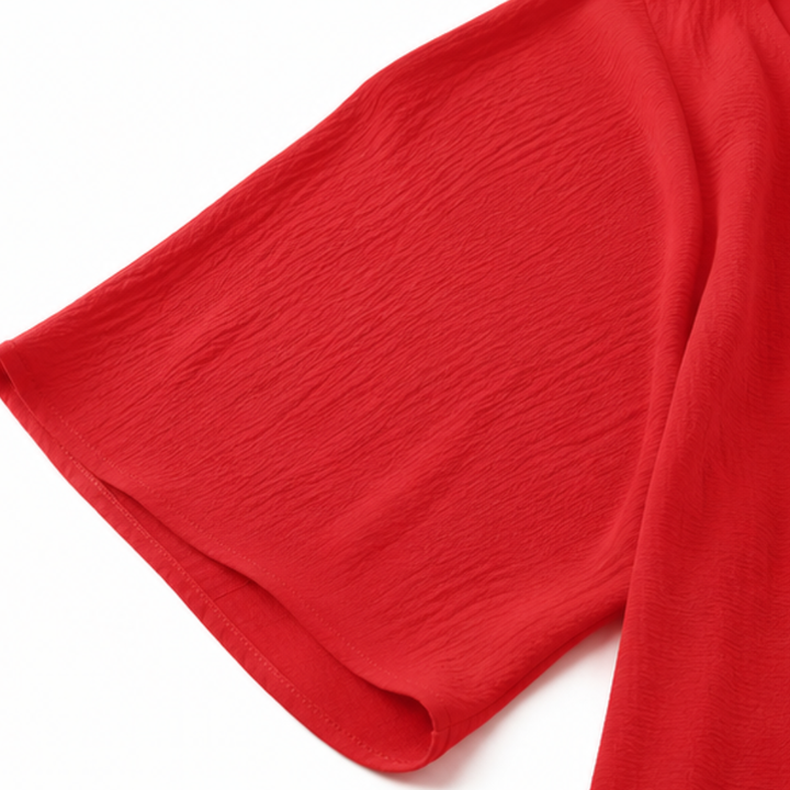 Wrenlow – Crinkle Ice Silk-look V-Neck Button Cardigan