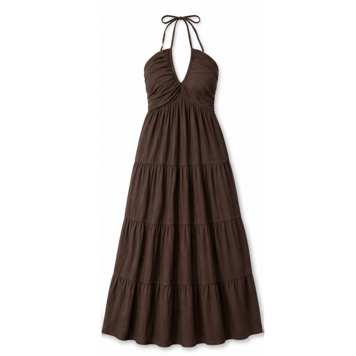 Solenne™ - Flowy Halter Maxi Dress for Effortless Style