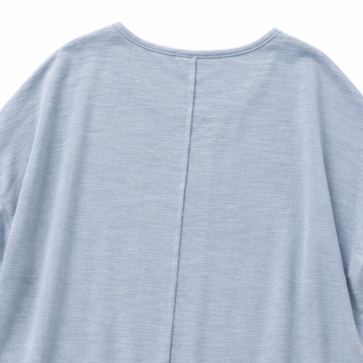 Wovelle – Fringed Hem Boxy Drop-Shoulder Blouse