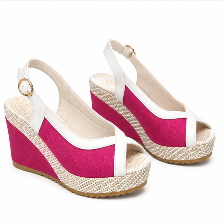 Veluna™ – Cushioned Peep-Toe Wedge Sandals for Summer
