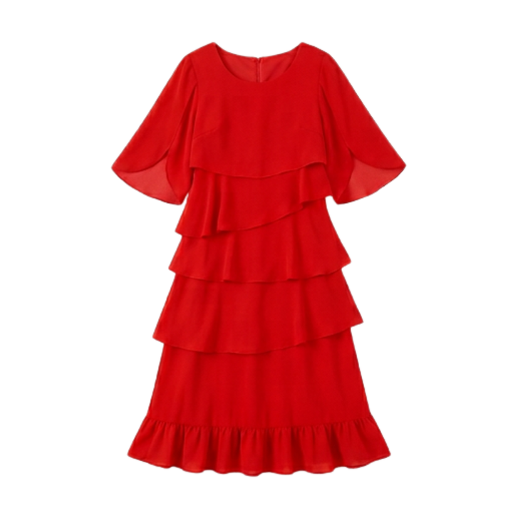 Florelle™ Elegant Layered Ruffle Dress
