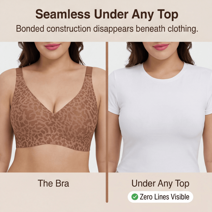 Veluna™ Wireless Leopard V Neck Contour Bra - Lark & Clover