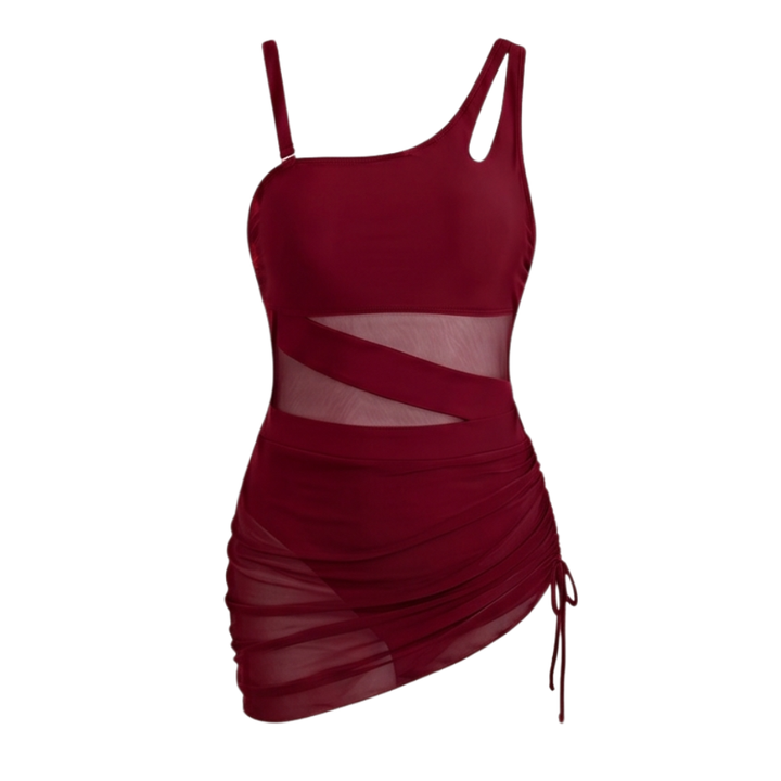 Solivia™ – Sultry Mesh Cutout Swim Dress