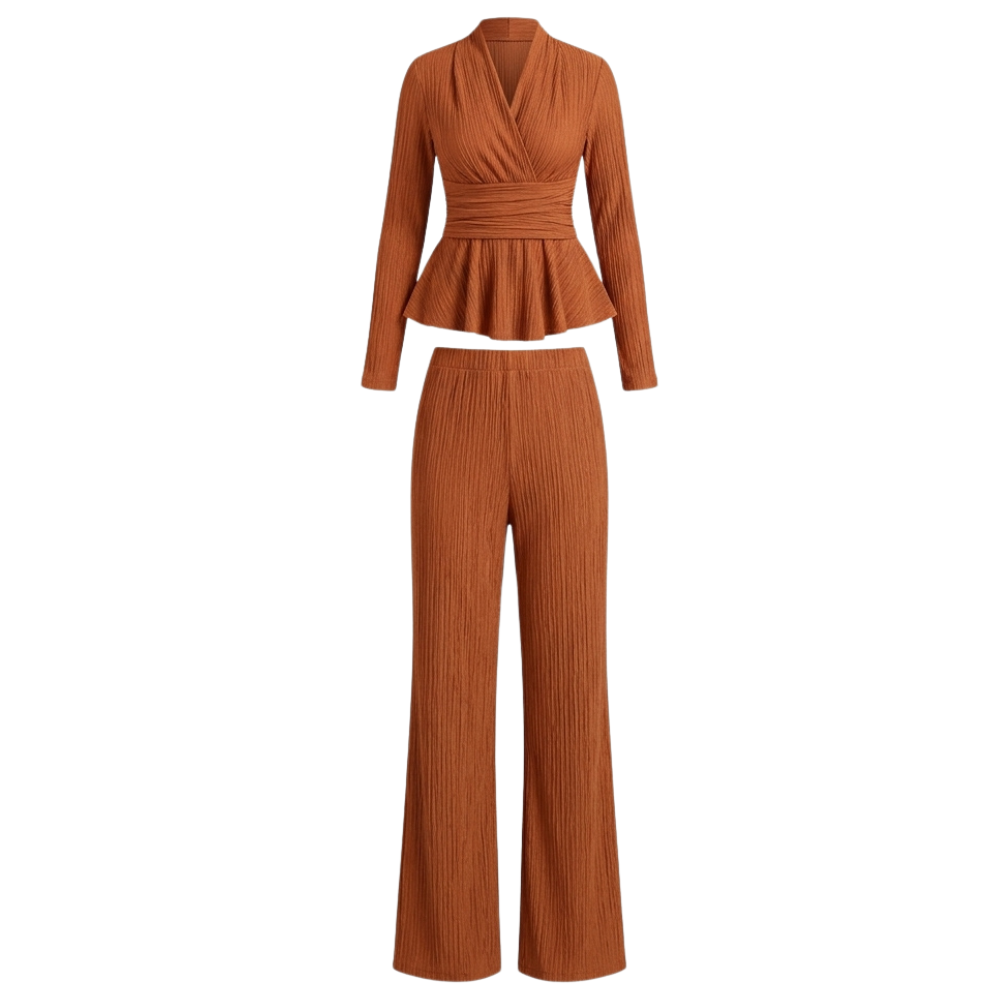 Vivara™ – Pleated Peplum Set with Cinched Waist