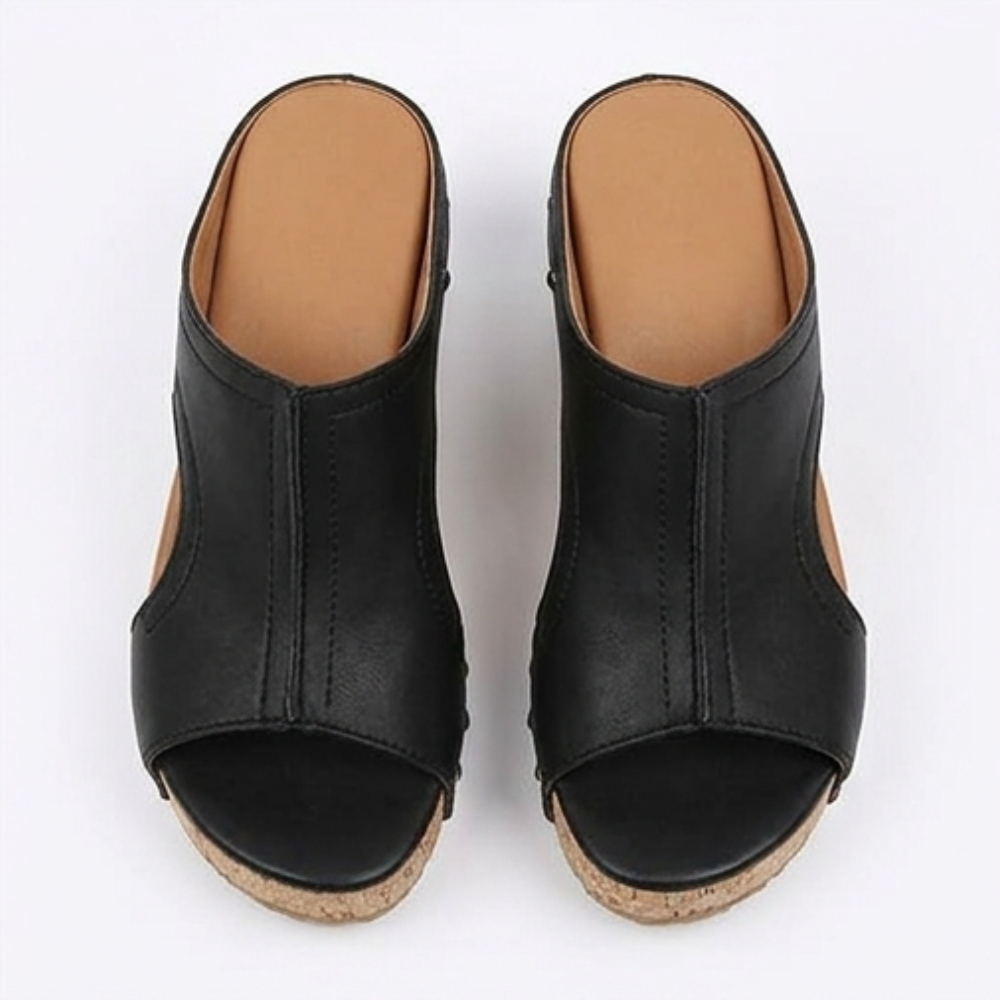 Lumera™ - Studded Cork Wedge Sandals