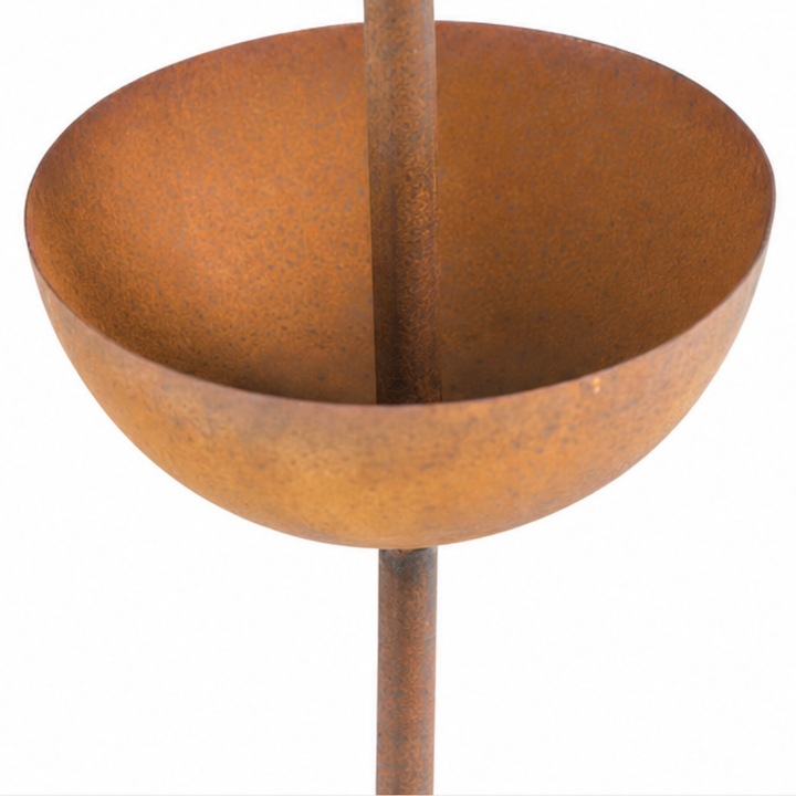 Birdwell™ – Rustic Iron Bird Bath Garden Stake with 3 Cascading Bowls