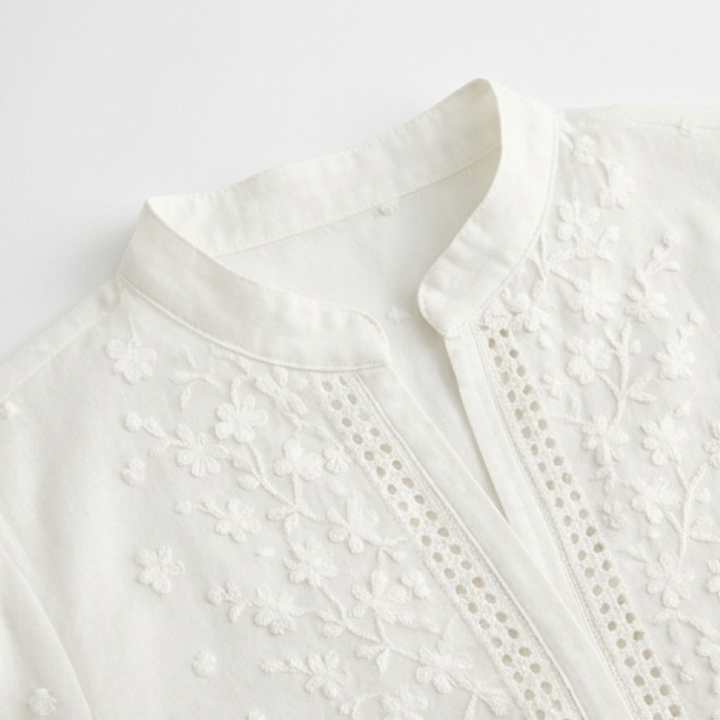 Lunelle™ - Embroidered White Blouse for Everyday Elegance