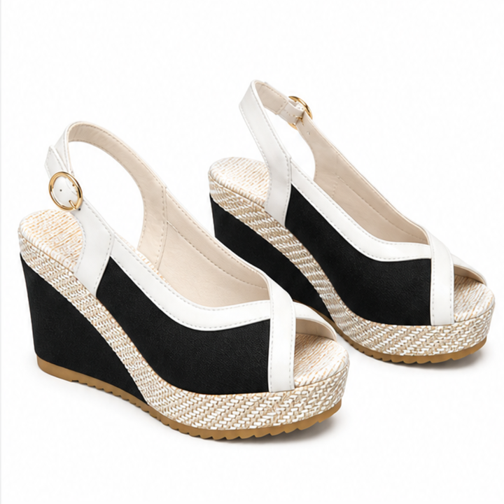 Veluna™ – Cushioned Peep-Toe Wedge Sandals for Summer