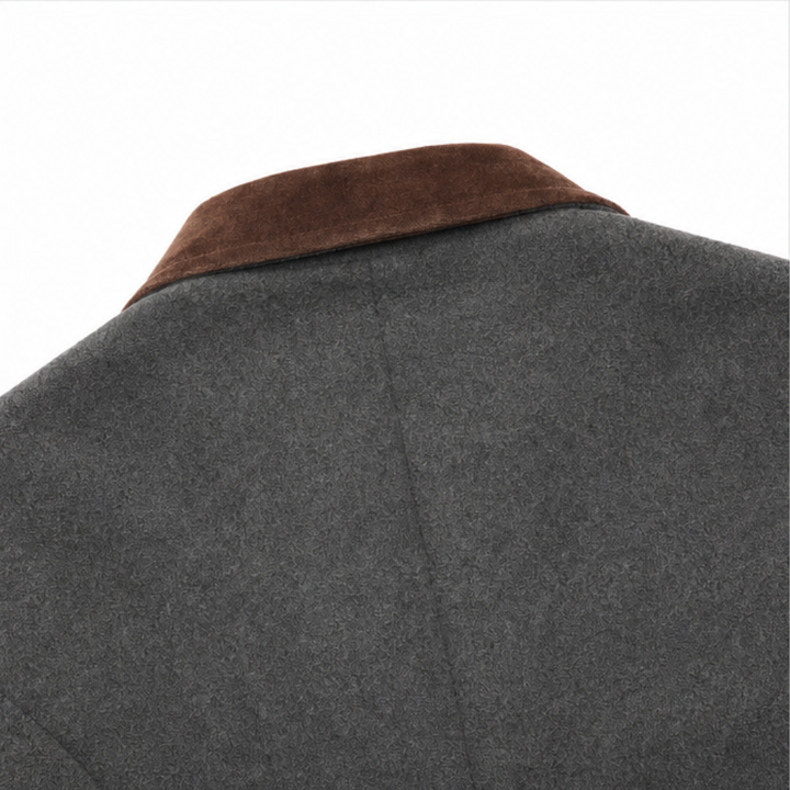 Herrivé – Contrast-Trim Herringbone Structured Blazer