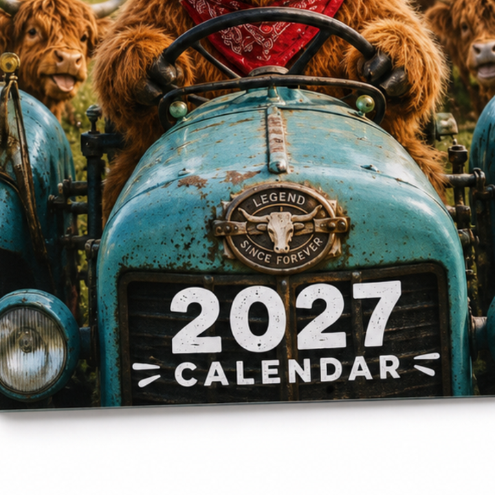 Mootsy – 2027 Highland Cow Wall Calendar