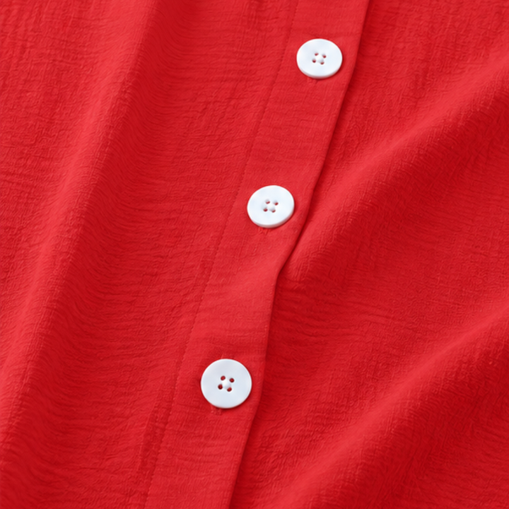 Wrenlow – Crinkle Ice Silk-look V-Neck Button Cardigan