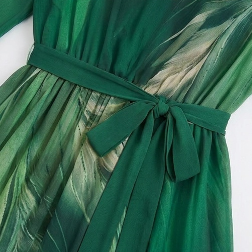 Aurelinea™ Painted Chiffon Maxi Dress