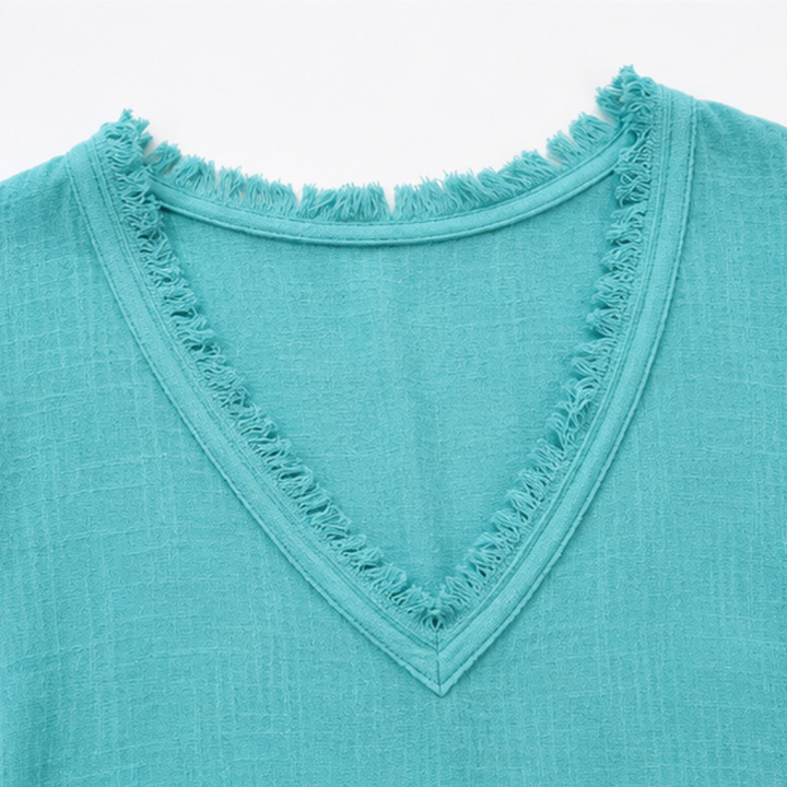 Wrenfare – Crochet Fringe Trim Sleeve Top