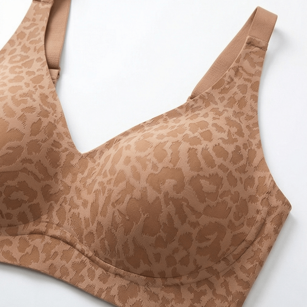 Veluna™ Wireless Leopard V Neck Contour Bra - Lark & Clover