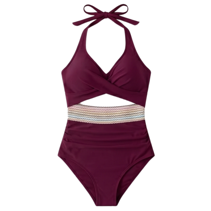 Marivela™ - Twist-Front One-Piece Swimsuit with Cutout Waist