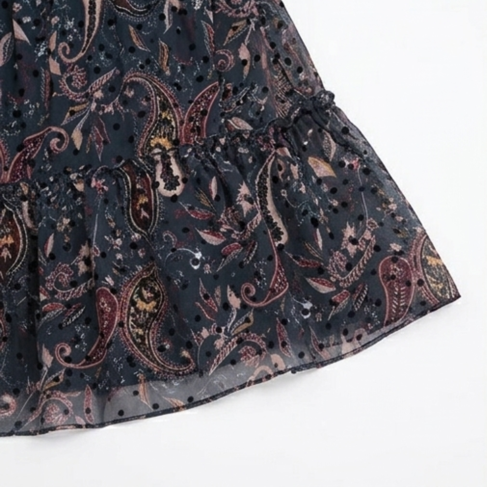 Floressa™ – Tiered Chiffon Paisley Dress