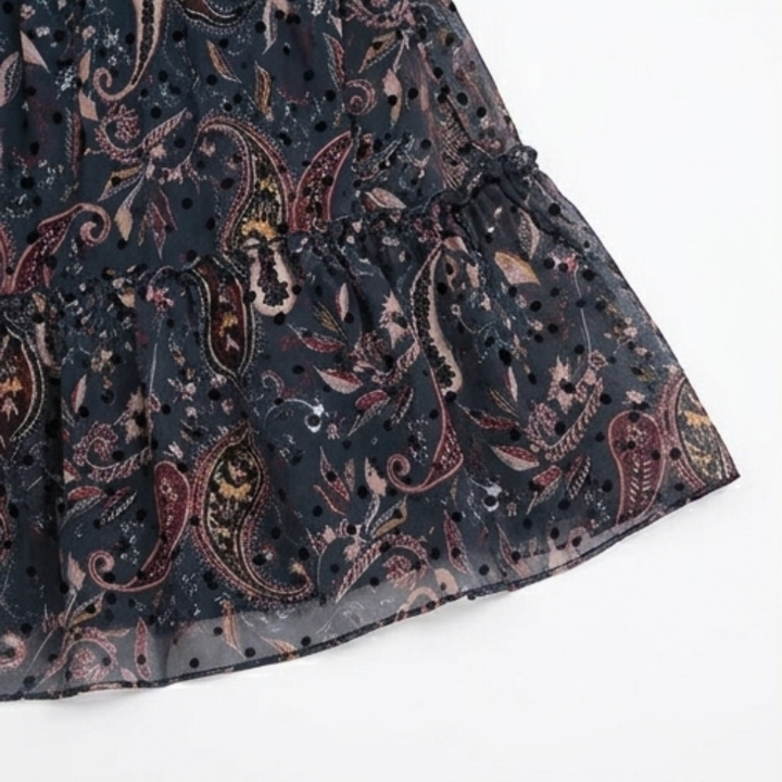 Floressa™ – Tiered Chiffon Paisley Dress