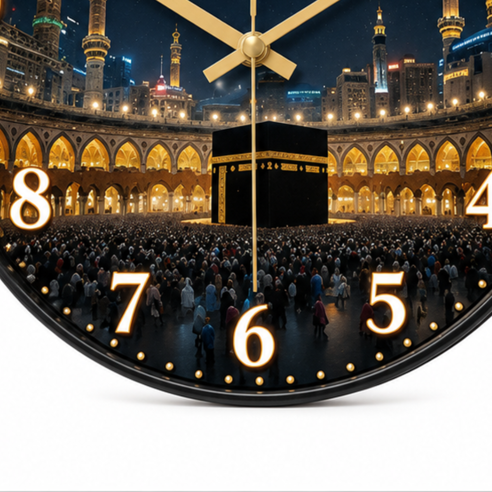 Quietwall – Kaaba Black And Gold Wall Clock