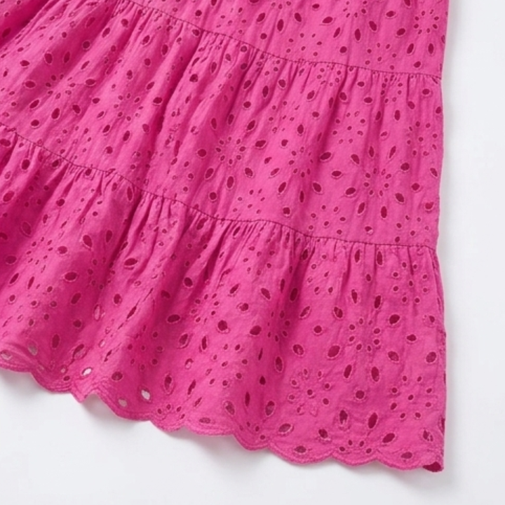 Wearbella™ – Flowy V-Neck Eyelet Dress for Curvy Fit