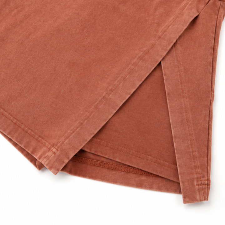Solvia – Mineral Wash Cotton-look Tank And Skirt Set