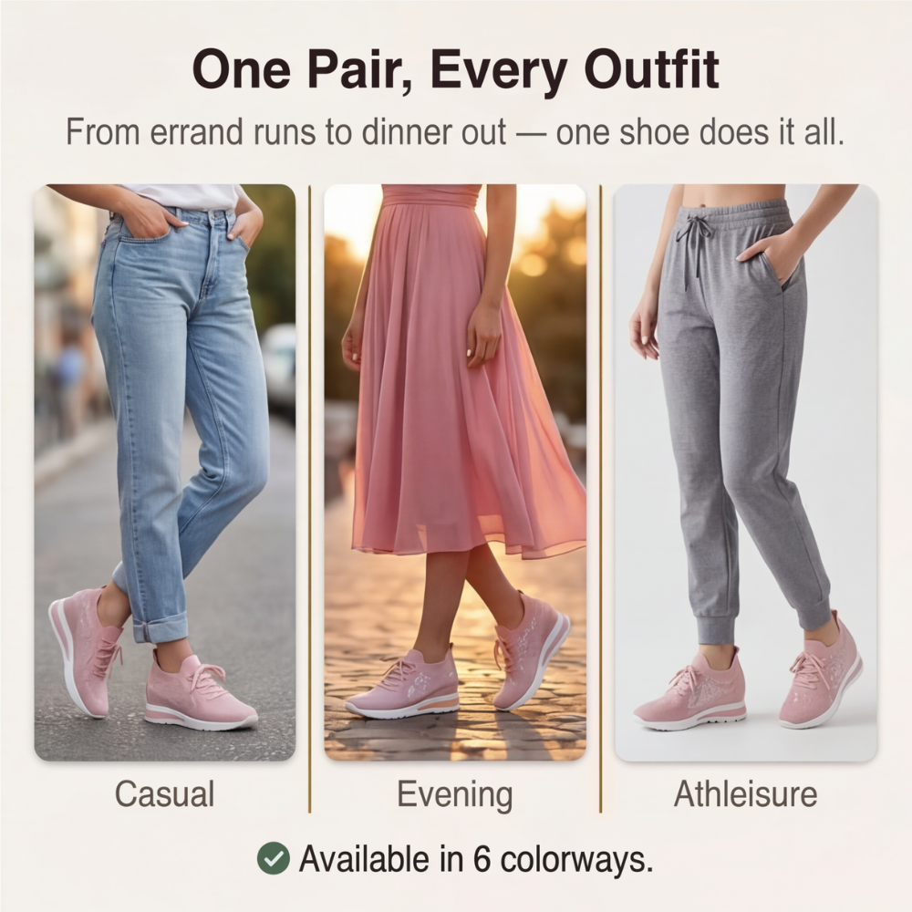 Stellara™ – Rhinestone Wedge Sneakers for Women