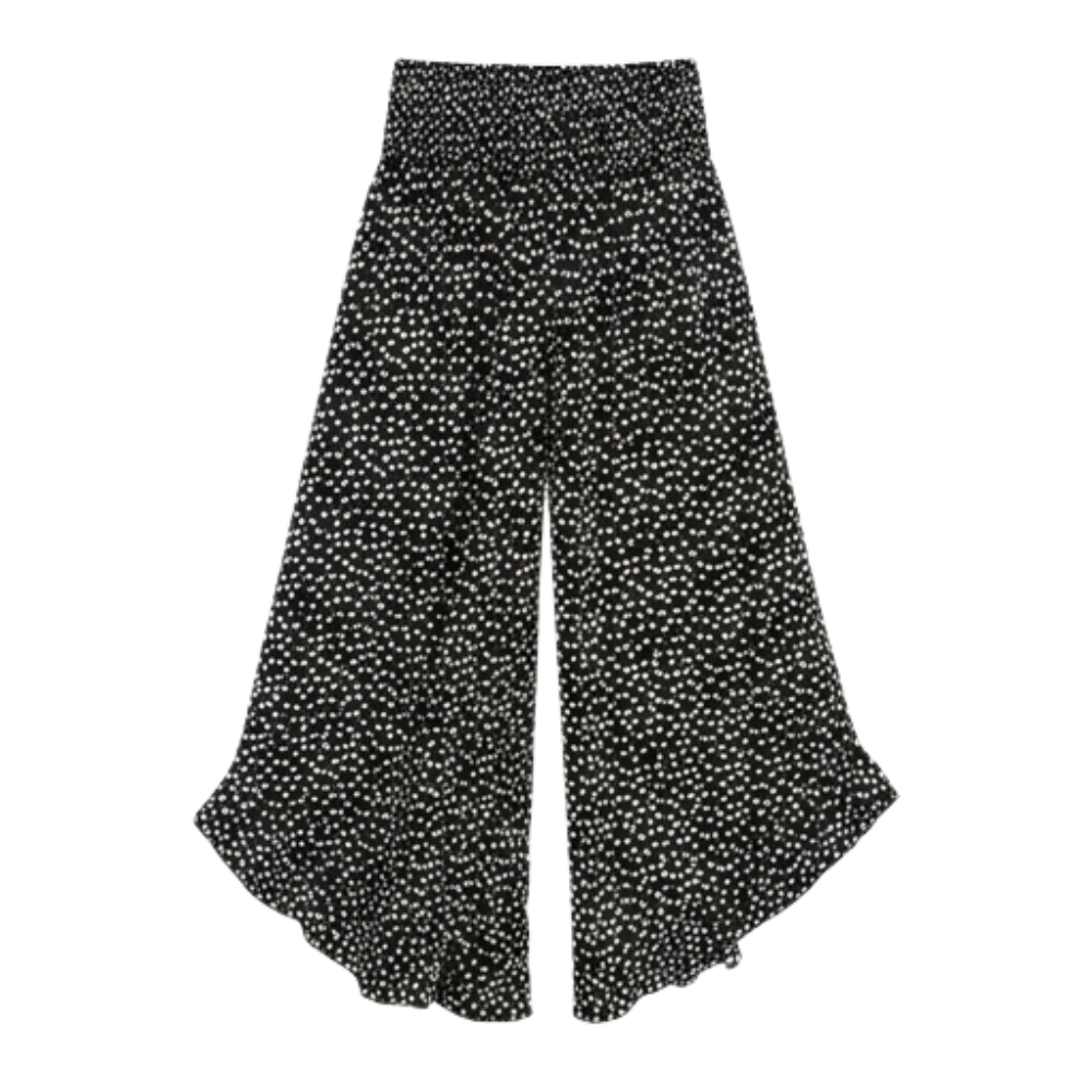 Velura™ – Smocked Wide-Leg Ruffle Pants