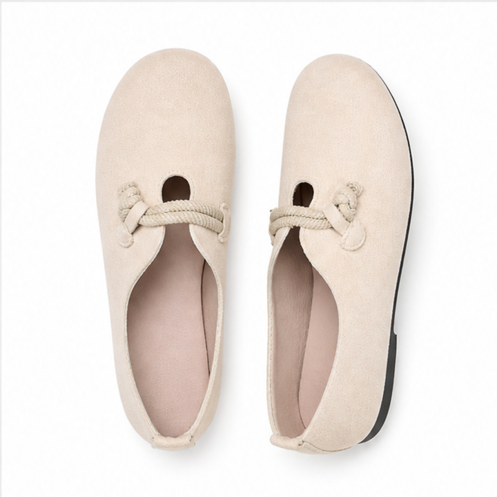 Sollea™ – Soft Suede Slip-On Flats with Rope Bow