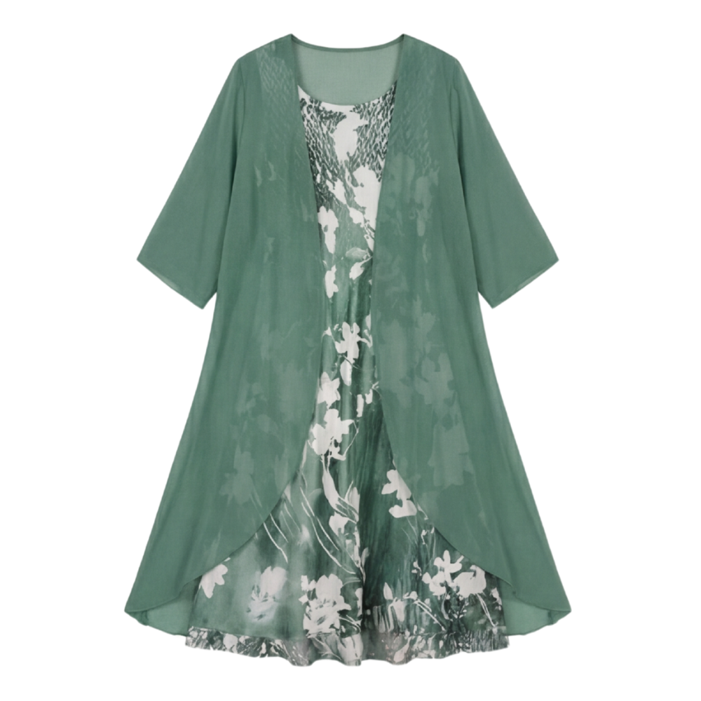 Floressa™ – Floral Chiffon Two Piece Dress Set