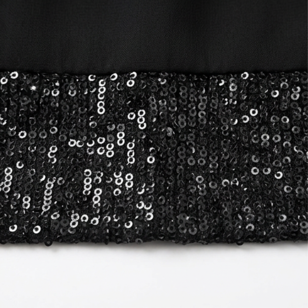 Lunara™ – Sequin Trim Layered Chiffon Top