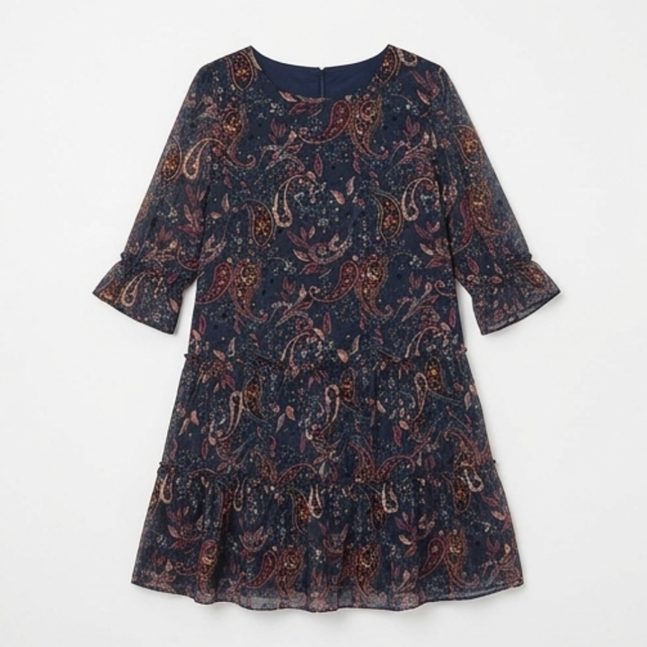 Floressa™ – Tiered Chiffon Paisley Dress