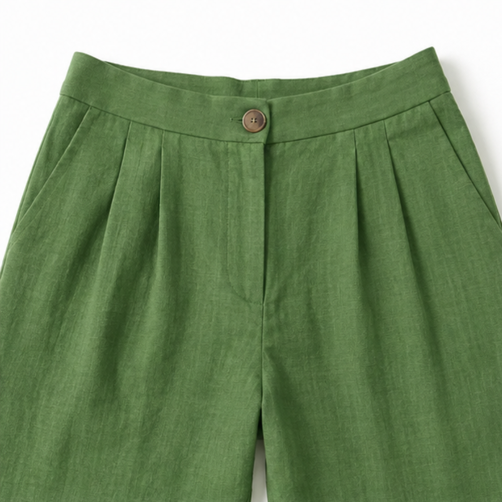 Linora – Cuffed Wide-Leg High-Waisted Trousers