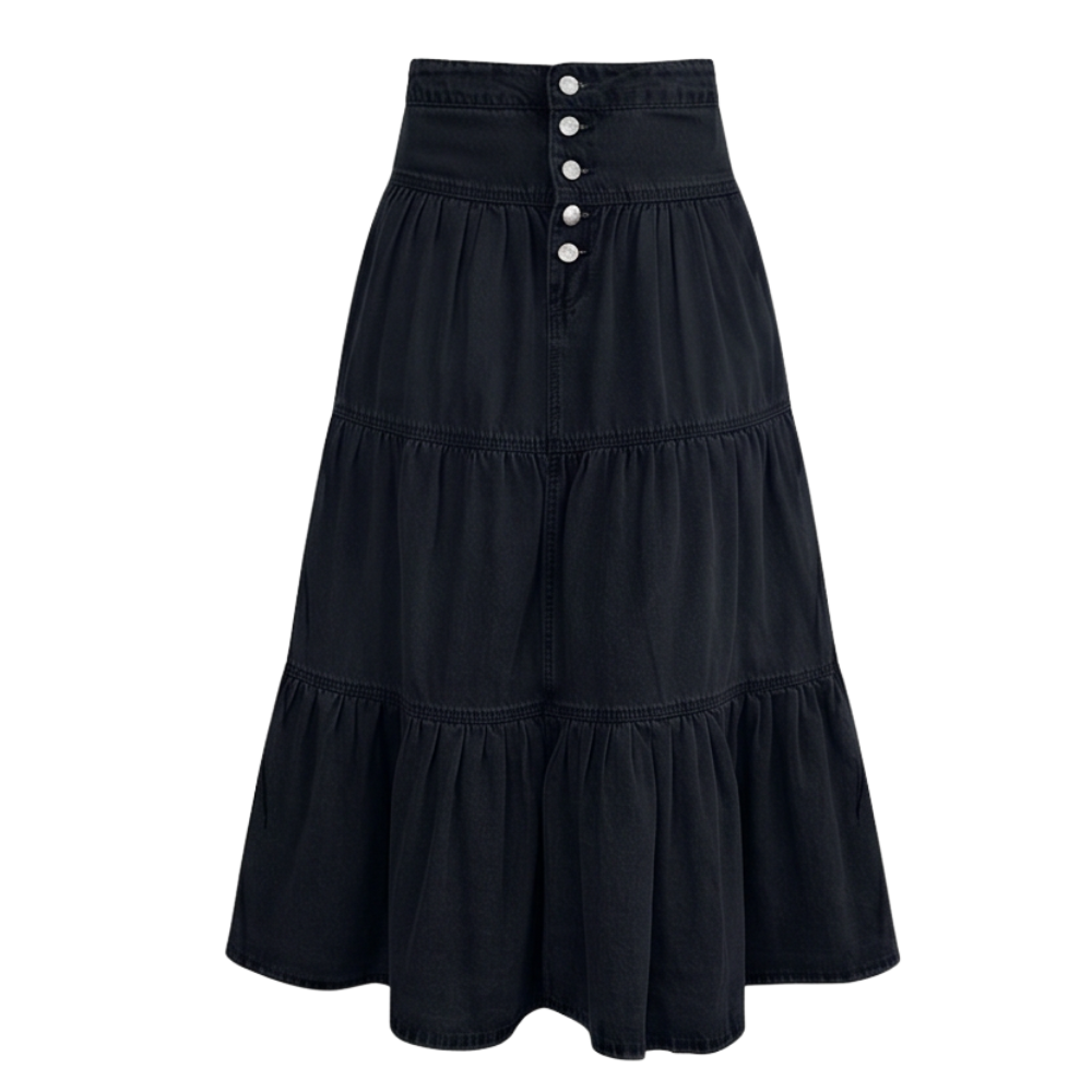 Soléra™ – Soft Button-Front Maxi Skirt