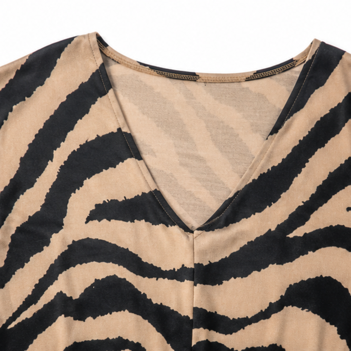 The Reach-For Tee – Zebra Print Tie-Front Blouse