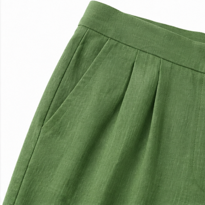 Linora – Cuffed Wide-Leg High-Waisted Trousers