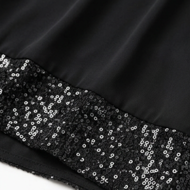 Lunara™ – Sequin Trim Layered Chiffon Top