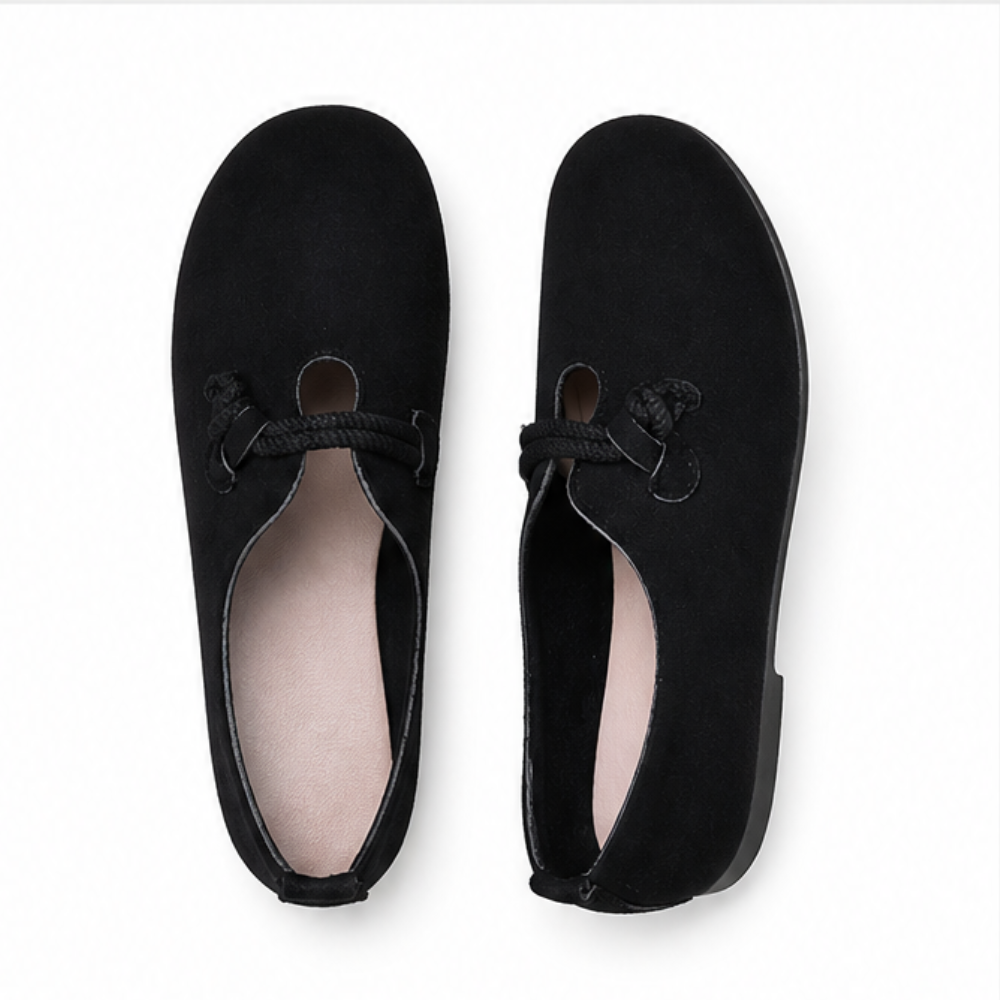 Sollea™ – Soft Suede Slip-On Flats with Rope Bow